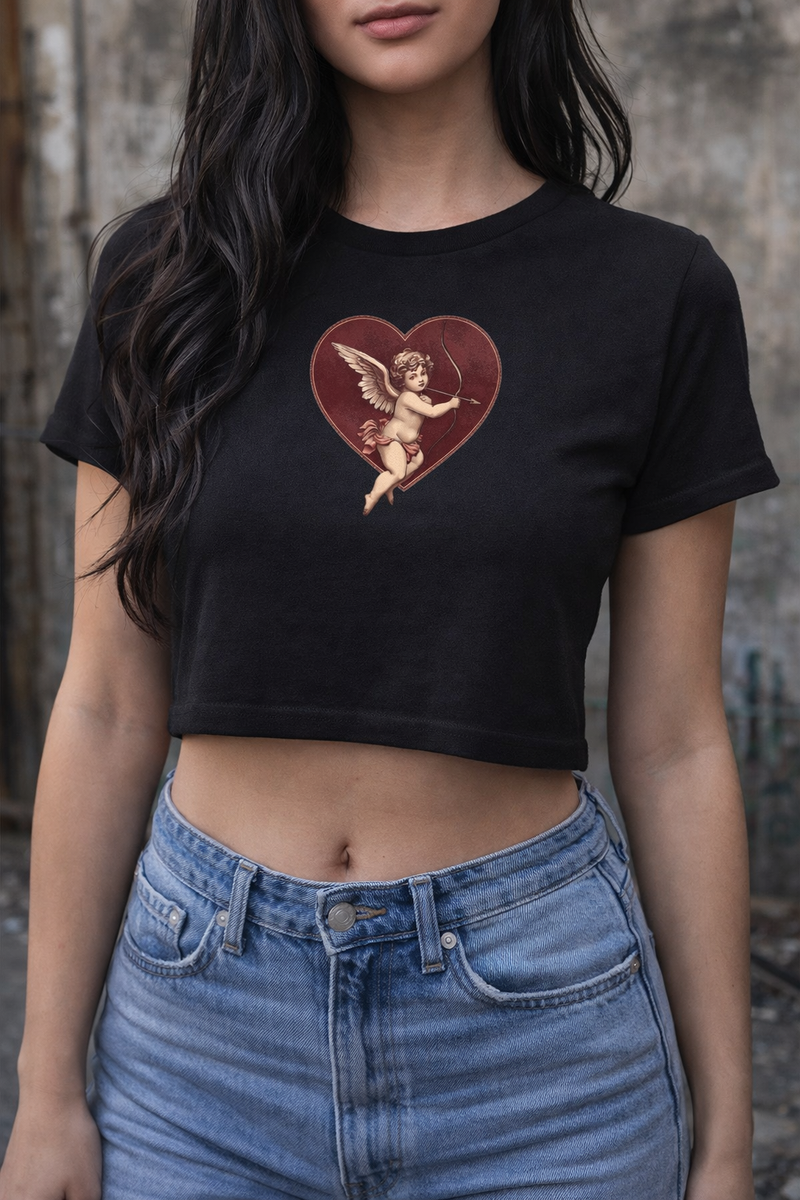 vintage cupid crop stop alternative clothing soft goth top